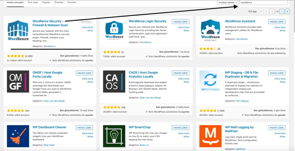 wordfence eklenti görsel